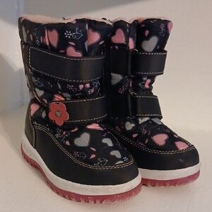 Merence Girl Heart Patterned  Boots Used Us Size 9 Toddler Girl